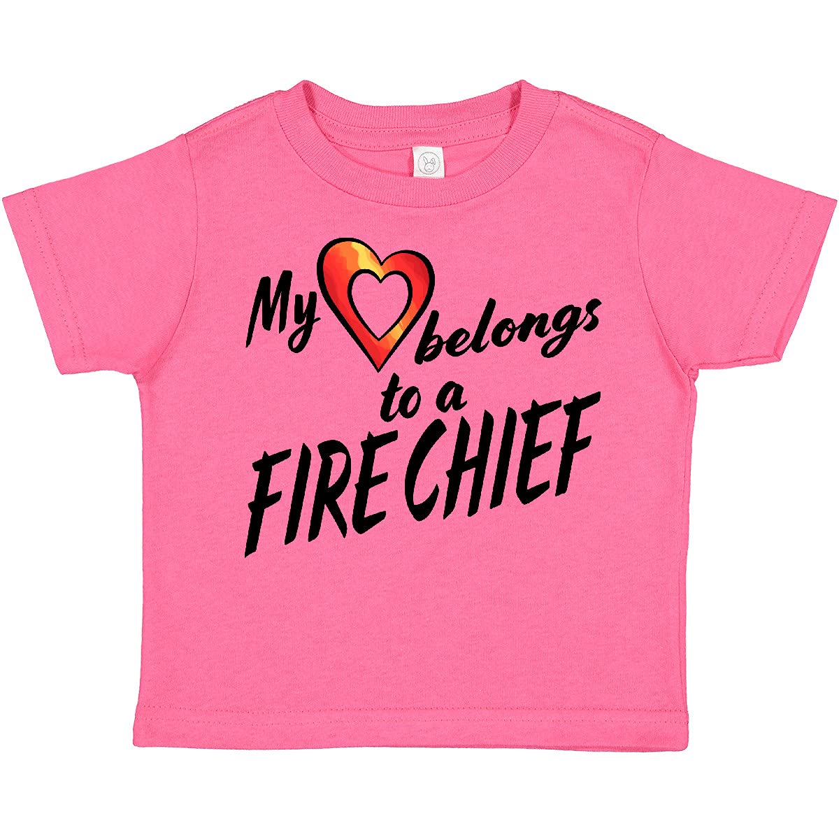 inktastic My Heart Belongs to a Fire Chief Red Heart Toddler T-Shirt - Cute Firefighter Gift for Kids Birthday & Family Events