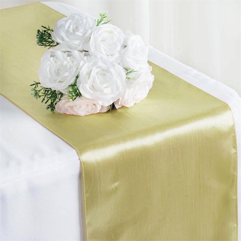 12x108 Inch Satin Table Runner for Wedding Decor - Elegant Banquet, Party & Special Event Table Covering - Perfect for Bridal Showers, Receptions & Formal Dinners