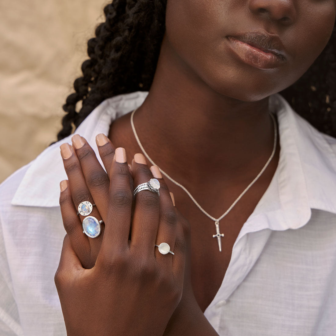 Divinity Moonstone Ring for Women - Elegant Sterling Silver Jewelry with Healing Properties | Perfect for Meditation, Yoga & Spiritual Gifts