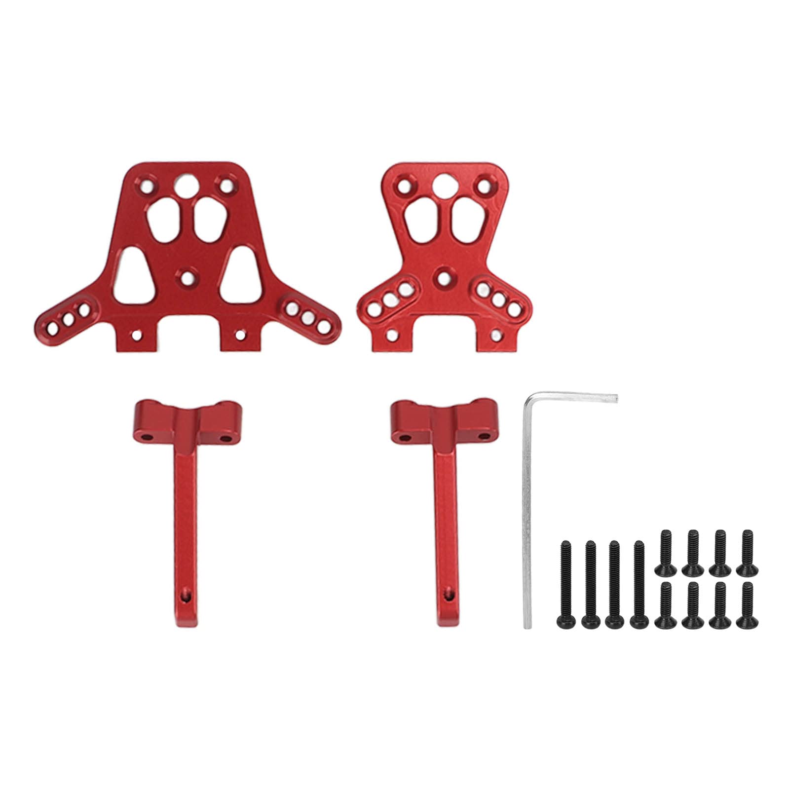 Aluminum Alloy RC Car Shock Tower Set - Front & Rear Upgrade Parts with Bracket for 1/18 Scale RC Models | Durable Replacement for Off-Road Racing & Crawler Performance Tuning