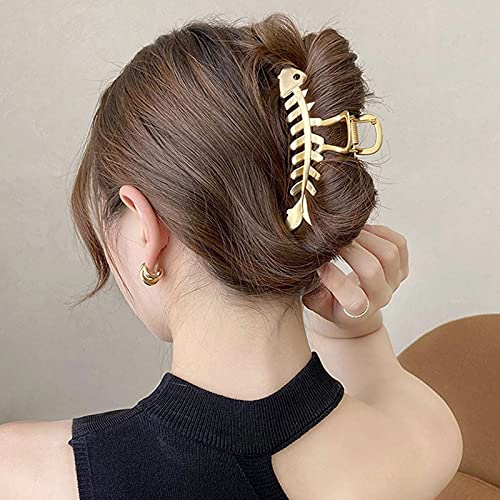 SalLady Silver & Golden Alloy Interlocking Teeth Ponytail Holder Hair Clips for Women - 2PCS Elegant Hair Claw Clips for Styling, Shower & Everyday Use - Classic Decorative Barrettes & Hair Grips