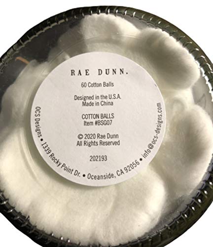 Rae Dunn by Magenta Glass Apothecary Jar with Cotton Balls - 5.5