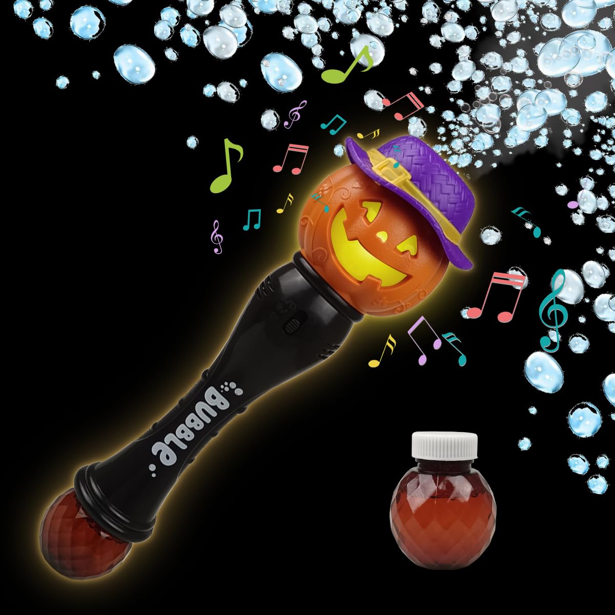 LED Halloween Pumpkin Bubble Wand - Flashing Automatic Bubble Blower Toy for Kids, Girls & Boys | Halloween Party Favors, Outdoor Play & Birthday Gifts