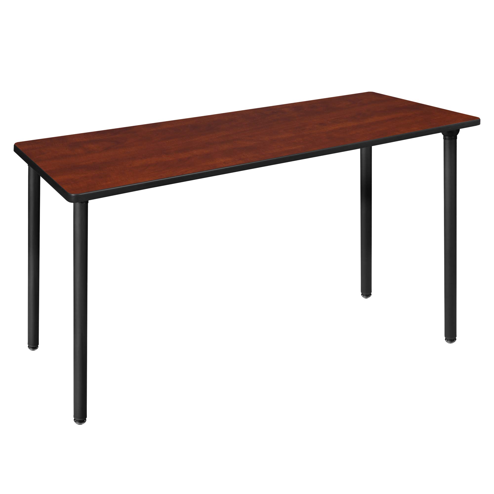 Regency Kee 72 x 24 Inch Folding Training Seminar Table with Cherry Wood Top & Black Metal Legs - Perfect for Classrooms, Meetings, and Events