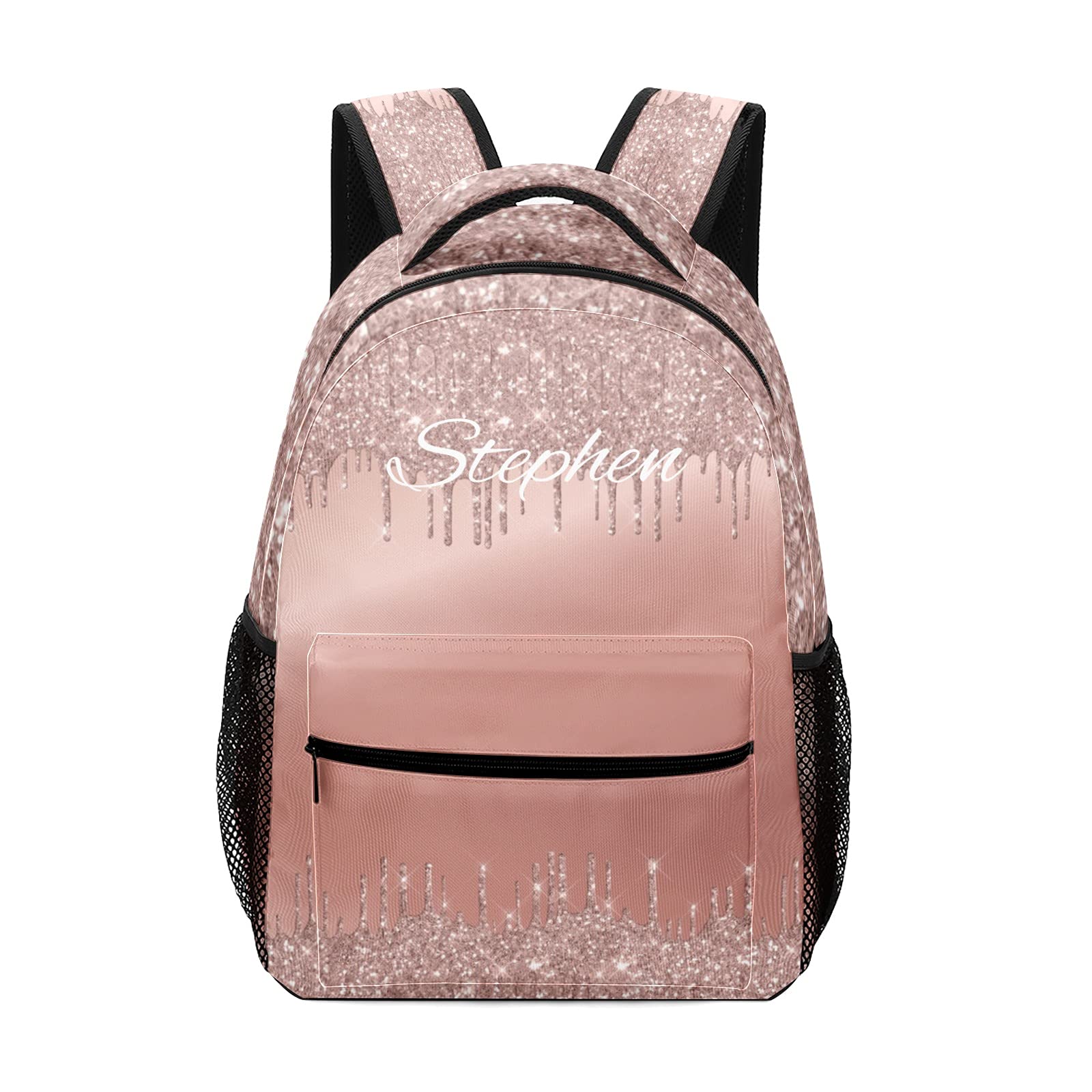 Eiis Gold Dripping Glitter Metallic Personalized School Backpack for Kids - Boys & Girls Waterproof Daypack, Lightweight Travel Bookbag for Elementary Students (One Size) - Perfect for School, Travel & Daily Use