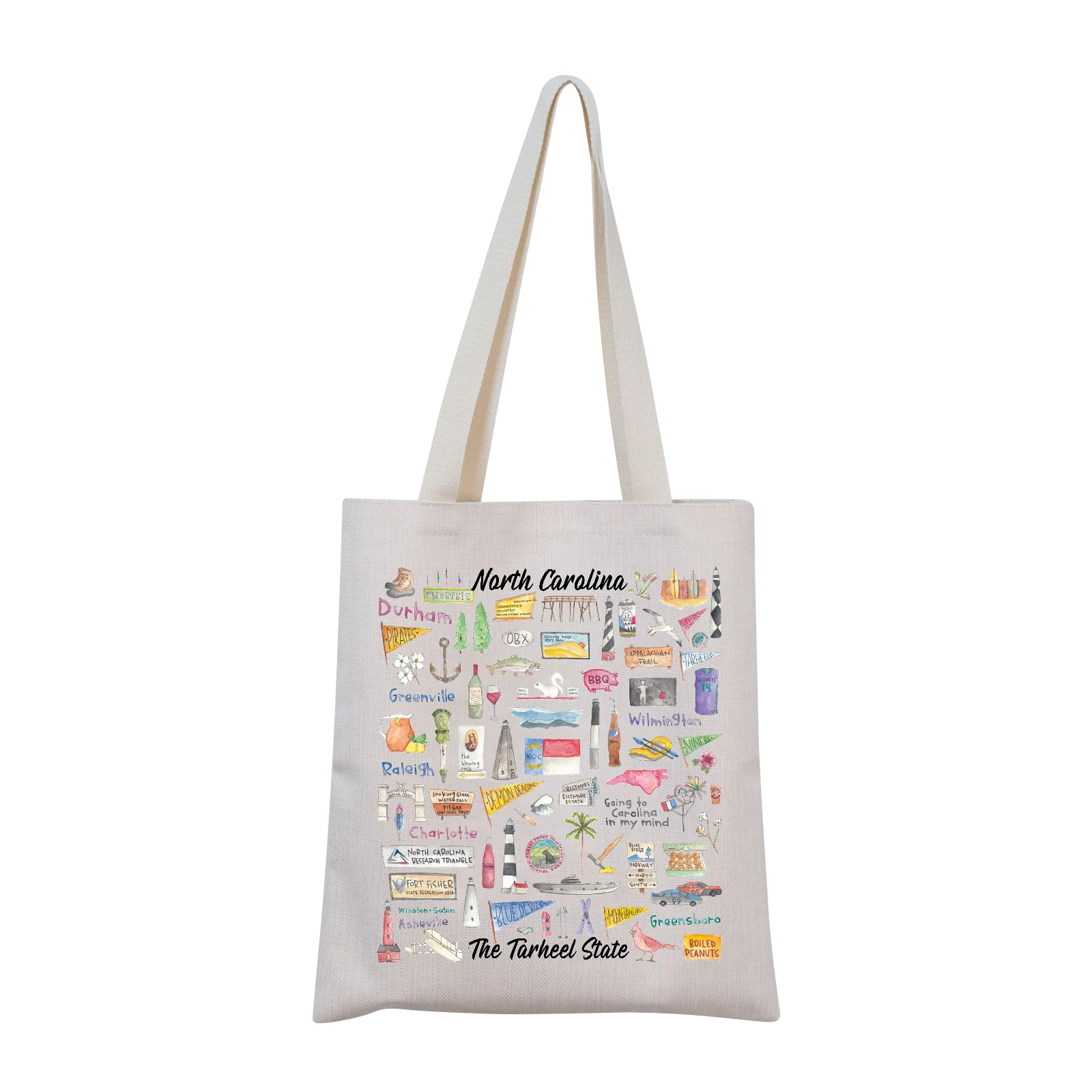 MINIGIU North Carolina Tote Bag - Durable Reusable Shopping Bag for Travel, Beach, Groceries & Gifts | Great for College Students, Commuters & Eco-Friendly Lifestyle