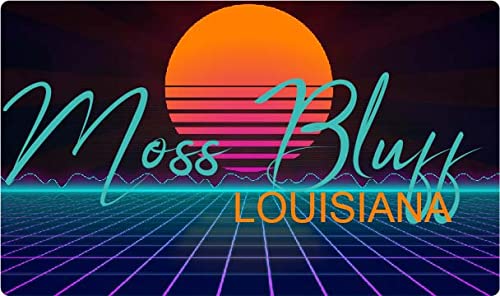 Vintage Retro Neon Design 4 X 2.25-Inch Refrigerator Magnet - Moss Bluff Louisiana Souvenir | Perfect for Home Kitchen Decor, Office Fridge, or Travel Memorabilia
