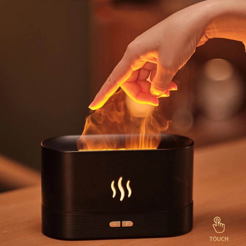 Premium Flame Diffuser & Ultrasonic Humidifier - Aromatherapy Essential Oil Diffuser with LED Lights for Home, Office, Yoga & Spa Relaxation