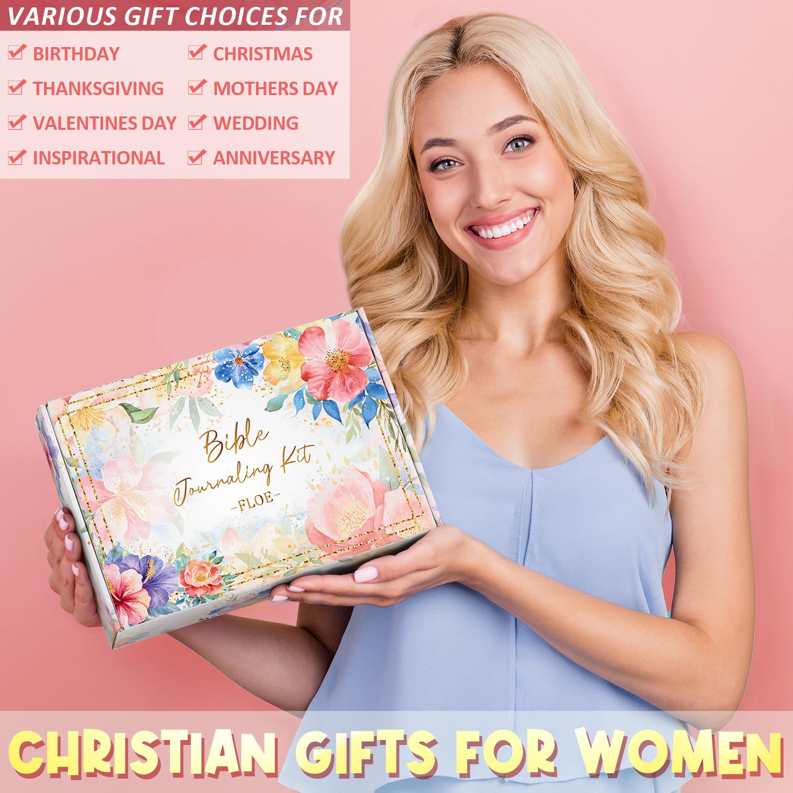 Bible Journaling Kit for Women - No Bleed Bible Highlighters & Pens, Christian Gifts for Mother's Day, Bible Study Supplies & Accessories with Pencil Case - Perfect for Bible Study, Prayer Journaling & Faith-Based Gifts