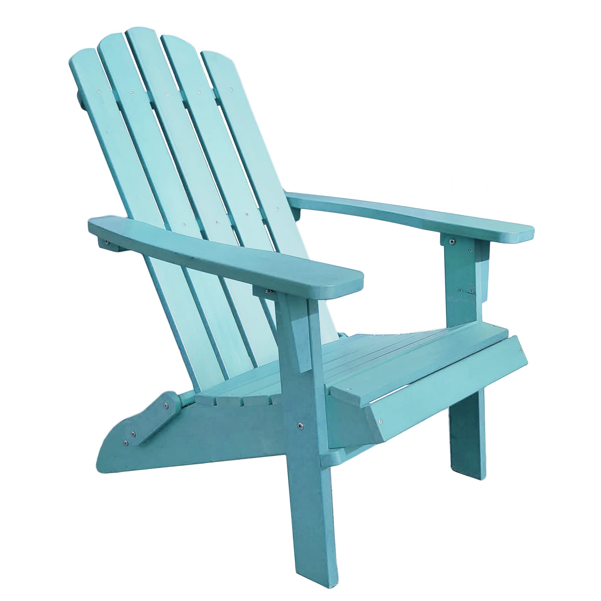 Premium Folding Adirondack Chair - 300 lb Capacity Weather-Resistant Poly Lumber Outdoor Patio Furniture - Classic Blue Plastic Chairs for Garden, Fire Pit & Backyard Relaxation