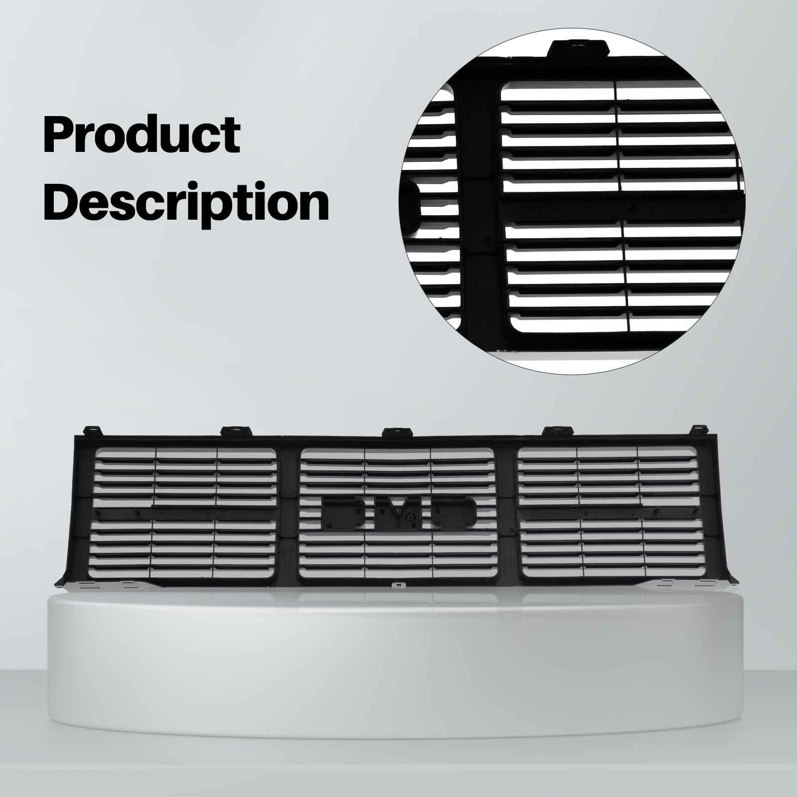 GMC C/K Series Front Grille Replacement - Silver Shell & Gray Insert Compatible with C1500 C2500 C3500 K1500 K2500 K3500 Pickup Trucks (1985-1988) | Perfect for Restoration & Custom Upgrades