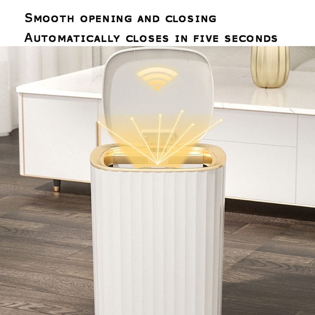 Smart Sensor Trash Can - 13 Gallon Automatic Motion Sensor Garbage Bin with Lid, Hands-Free Large Capacity Kitchen Wastebasket, USB Rechargeable for Home, Office & Bathroom Use