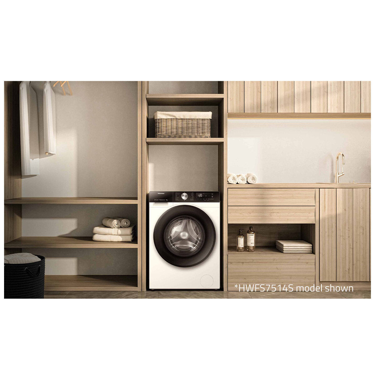 Hisense 7.5kg Front Load Washing Machine HWFS7514S - Energy Efficient, Quiet Operation for Apartments & Small Homes | Perfect for Laundry Rooms & Compact Spaces