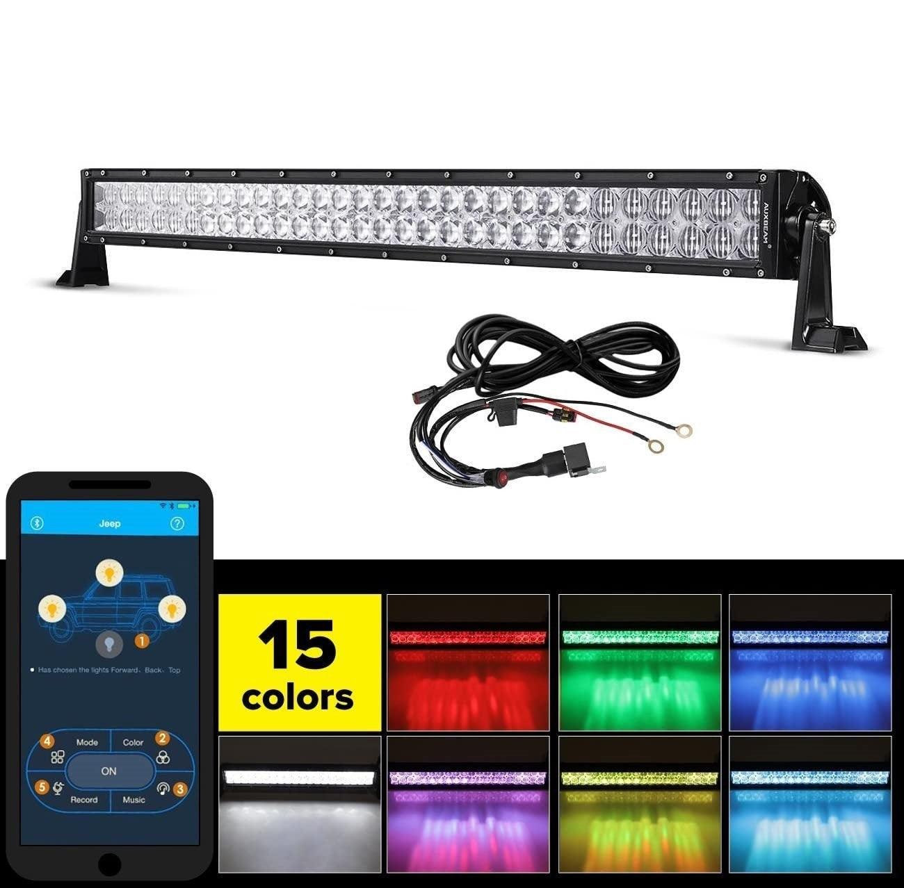 V Series RGB Straight/Curved 5D Lens Combo Beam Double Row LED Light Bar for Chevy Tahoe - Off-Road, Truck, SUV, Jeep Lighting Accessories for Night Driving & Adventure