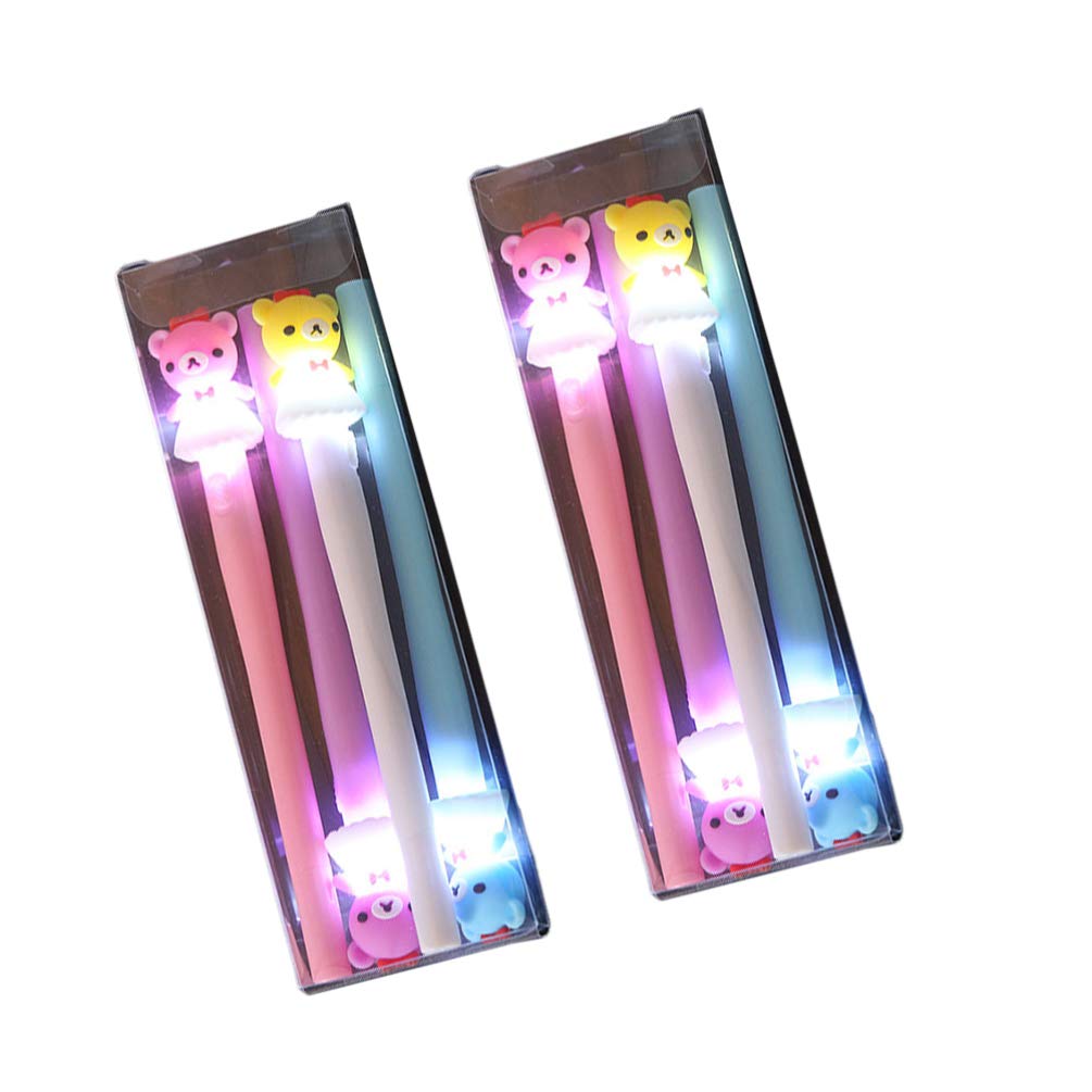 Glow in The Dark LED Pens for Kids - 4 Pack Flashing Light Up Pens, Party Favors, Birthday Gifts for Girls & Boys - Perfect for Halloween Costumes, School Supplies & Nighttime Writing Fun