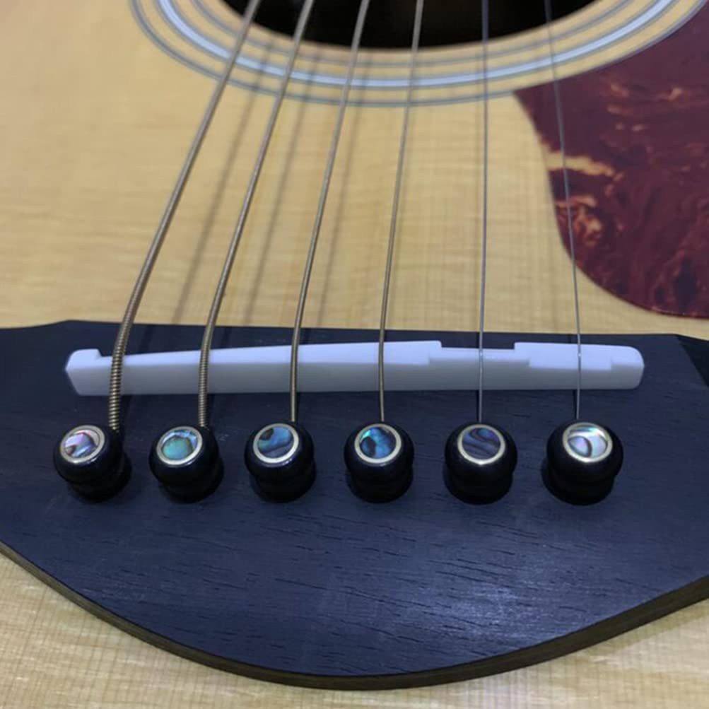 ERINGOGO Professional Guitar Bone Bridge Pins, String Nut & Saddle Kit - Premium Ox Bone Material with Smooth Finish for Acoustic Guitar Strings | Perfect for Guitar Repair, Maintenance & Tone Enhancement