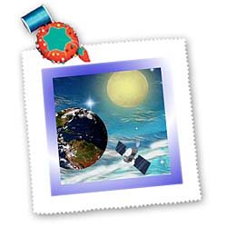 3dRose LLC Space Station 10x10 Inch Quilt Square - Perfect for Home Decor, Bedding & Gift Giving