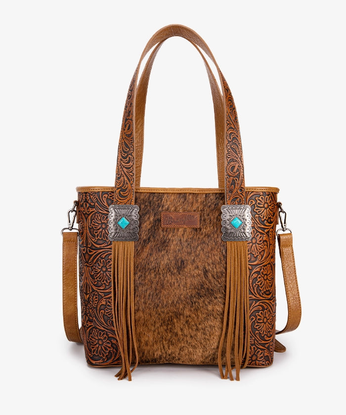 Wrangler Genuine Cowhide Leather Fringe Crossbody Purse for Women - Stylish Concealed Carry Handbag for Everyday Use, Travel & Outdoor Adventures