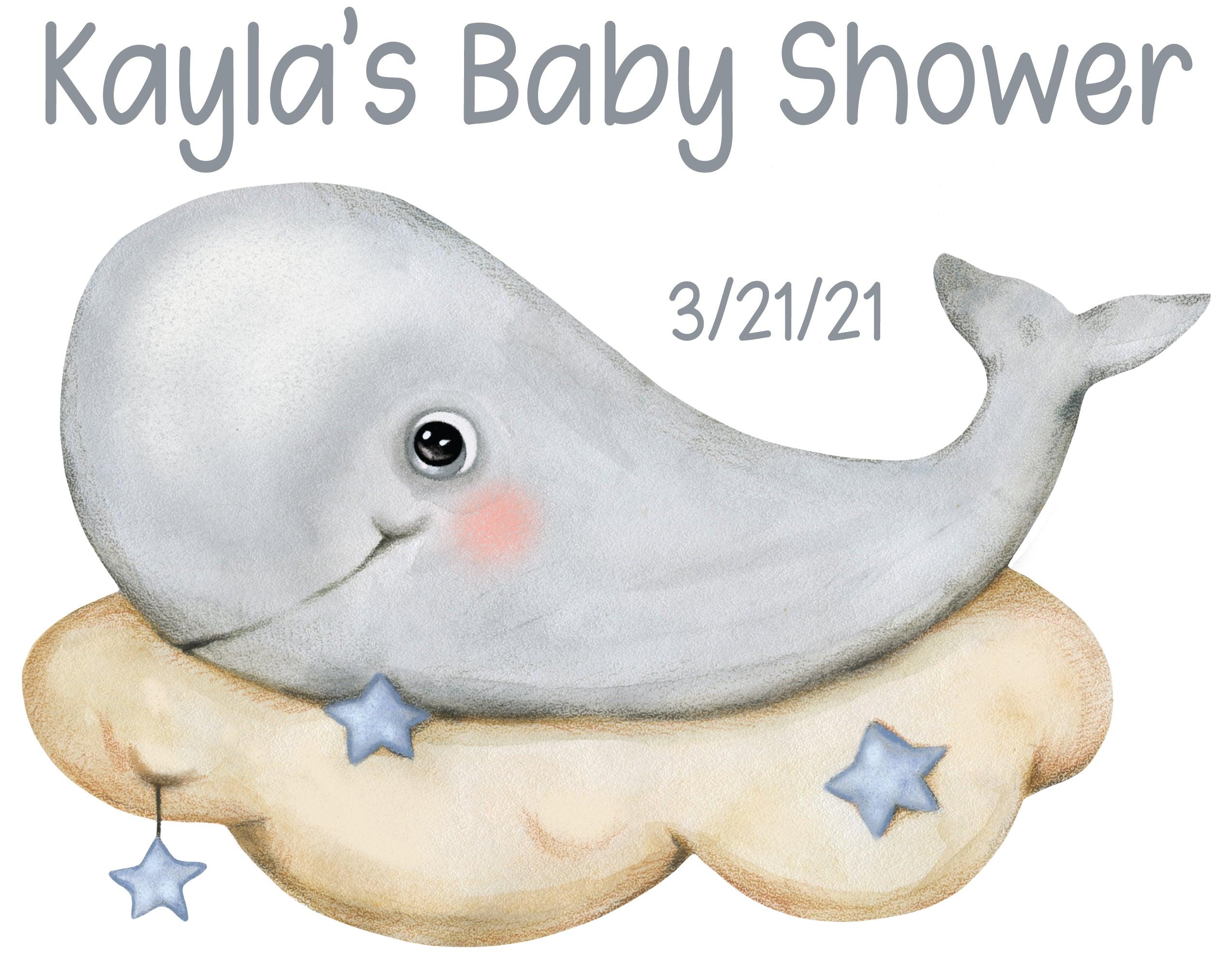 Whale Themed Baby Shower Water Bottle Labels - Adhesive Personalized Drink Tags for Gender Reveal, Birthday Party Decorations - Perfect for Baby Showers, Bridal Showers and Special Events