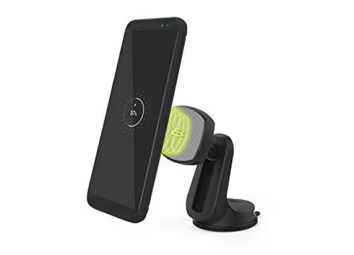 Bracketron BT2-653-2 PwrUp Qi Wireless Car Charger - Magnetic Phone Mount for Samsung Galaxy S9/S8+/S7 Edge/Note 9, iPhone Xs Max/XR/X/8 Plus, Google & LG - Fast Charging Dash & Vent Mount (Black) - Perfect for Safe Driving & Hands-Free Charging
