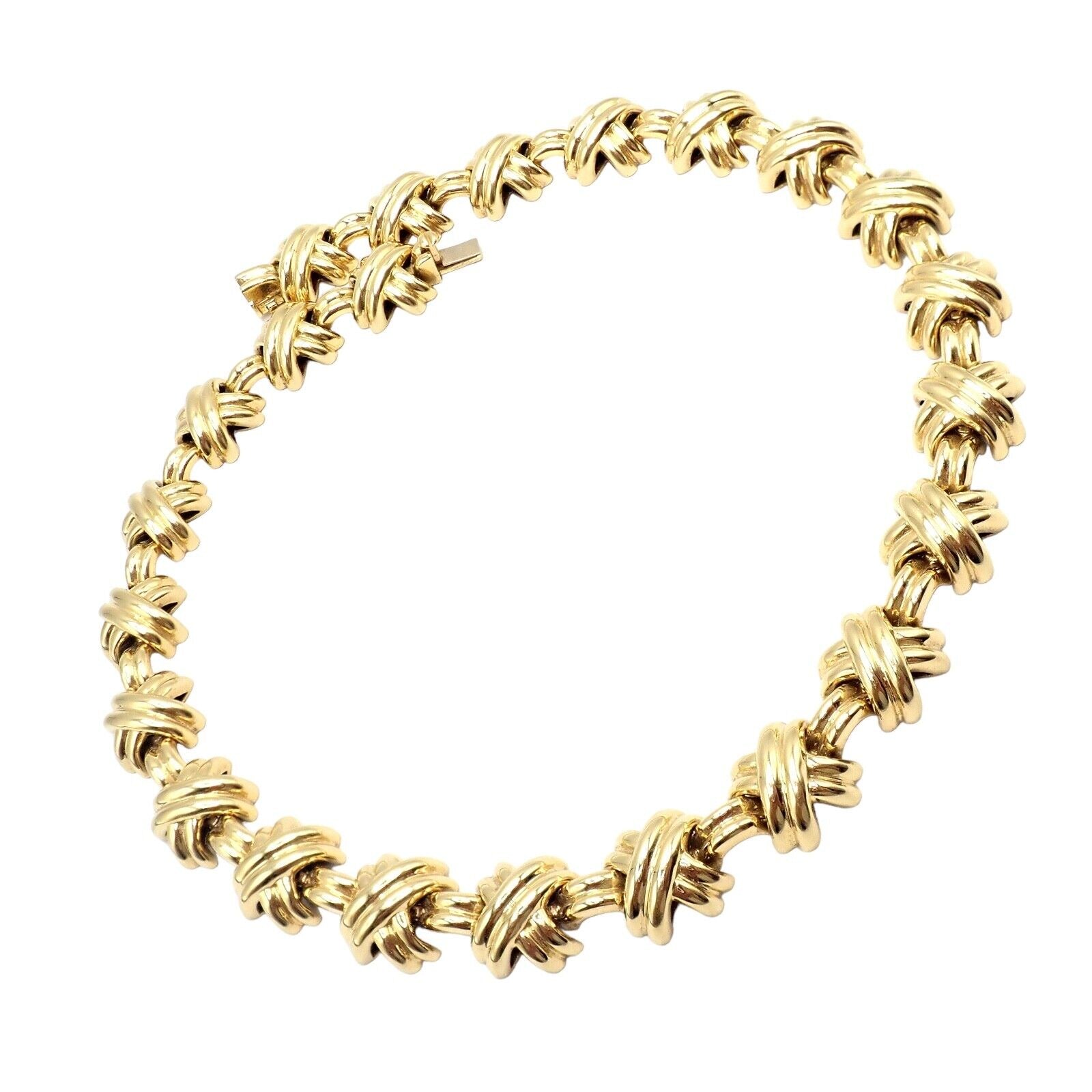 Vintage Tiffany & Co. 18k Yellow Gold Large X Classic Signature Necklace | Elegant Jewelry for Women | Perfect for Weddings, Anniversaries & Special Occasions