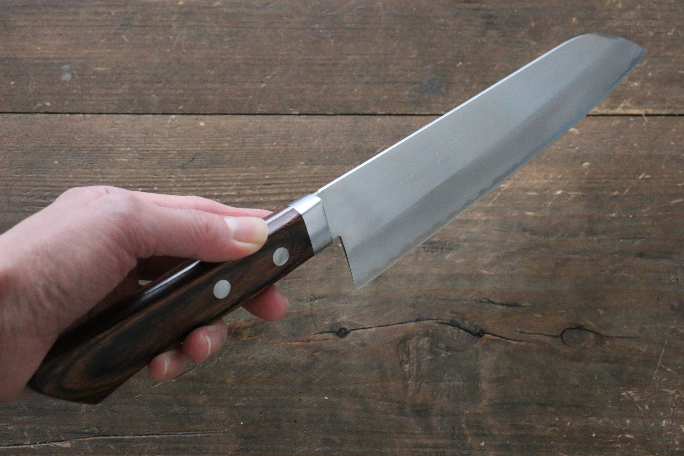 Premium Kunihira VG1 Santoku Knife 170mm - Japanese Migaki Finished Blade with Mahogany Handle - Perfect for Sushi, Vegetables & Meat Cutting - Professional Chef & Home Kitchen Essential