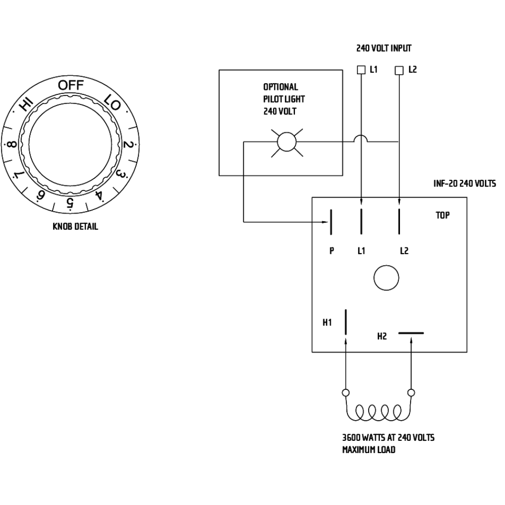 Infratech INF Input Surface Mount Regulator for 120V/240V Single Element Electric Heaters with Weatherproof Cover - Perfect for Outdoor Patios, Decks, and Commercial Heating Applications