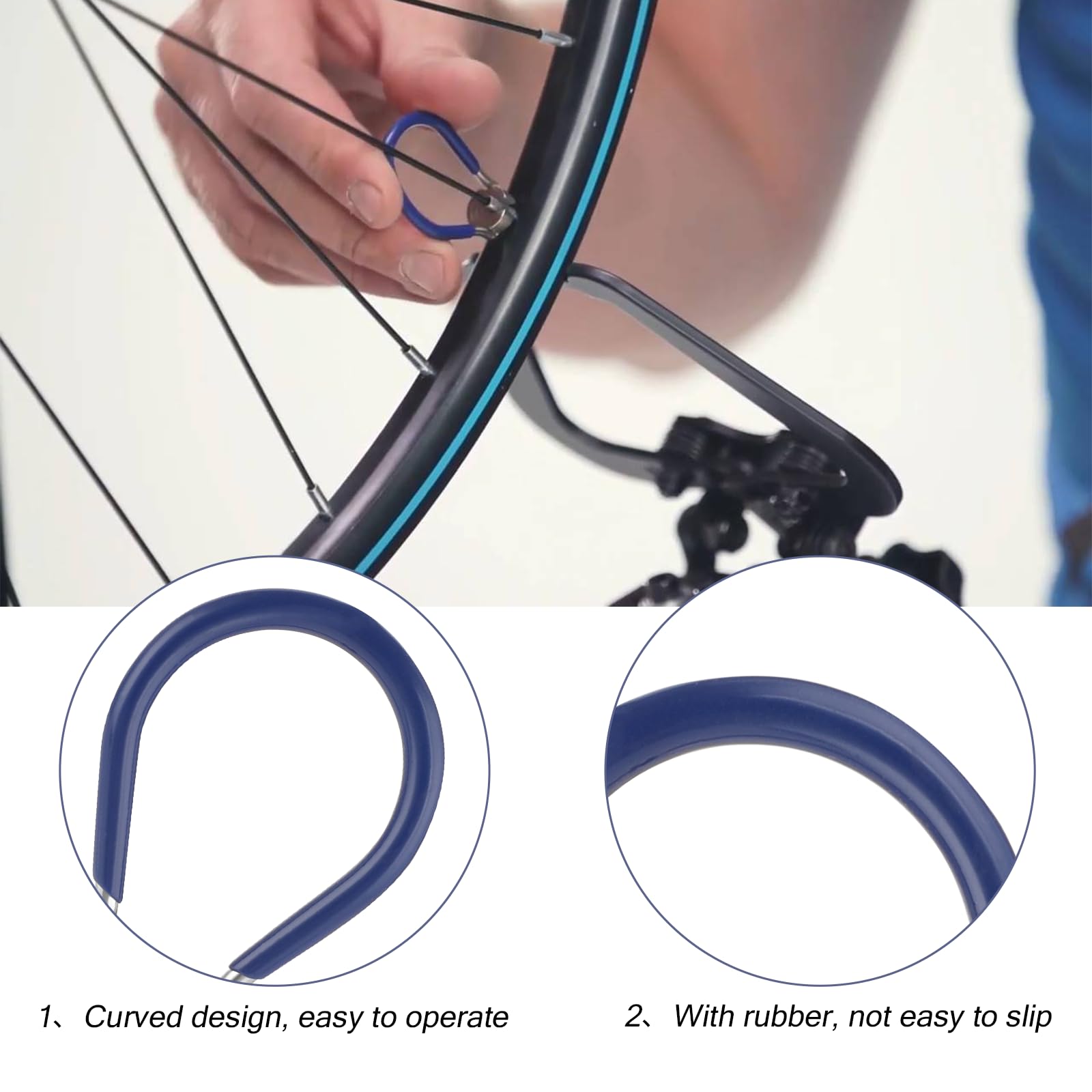 Bewudy 2 Pack 6-in-1 Bicycle Spoke Wrench Tool Kit - 8 Way Bike Rim Truing Tool with Hard Steel Construction for Adjusting Wheel Tension - Perfect for Bike Maintenance, Repair & Wheel Alignment at Home or Professional Workshops