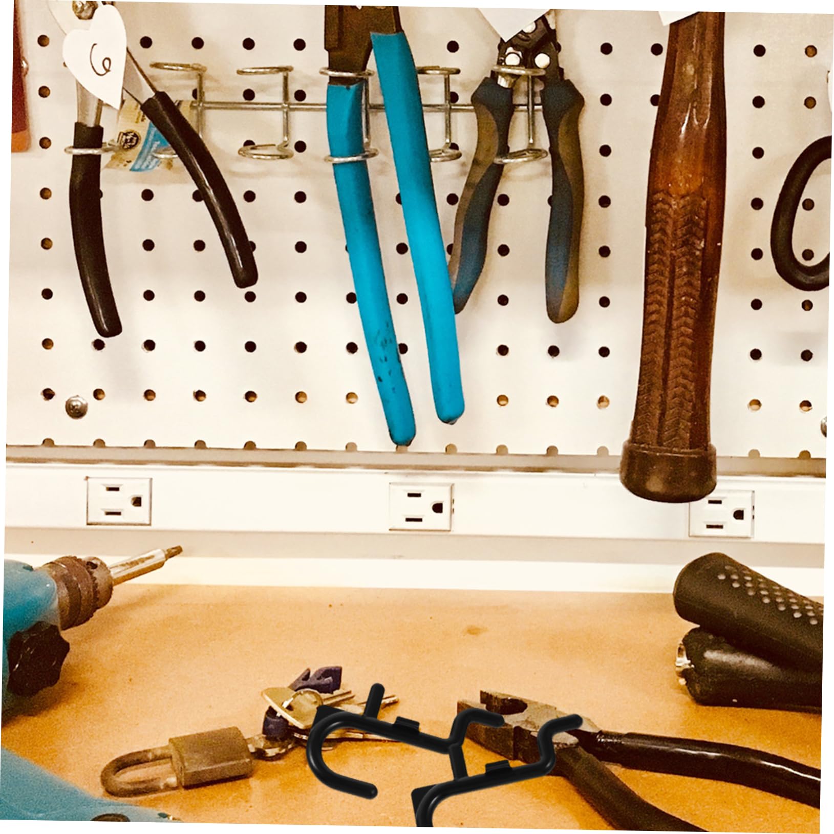 FELTECHELECTR 20-Piece Heavy Duty Plastic Pegboard Hooks Set - Durable Garage & Home Organization Hooks for Tools, Kitchen Utensils, and Workshop Storage