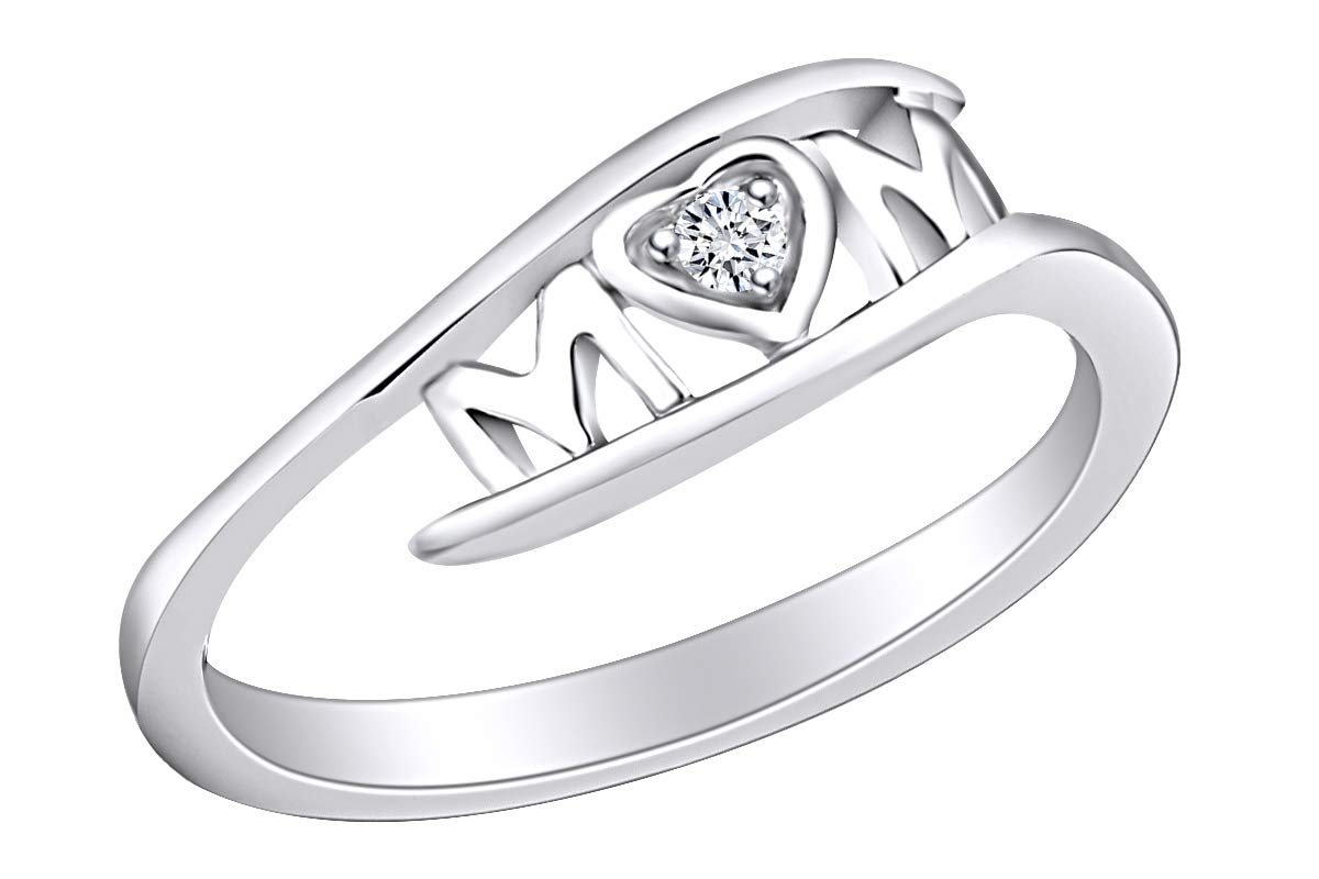 Affy Jewelry 14k Gold Over Sterling Silver White Cubic Zirconia Heart Promise Ring - Perfect Mother's Day Gift, Anniversary Present & Romantic Keepsake for Women