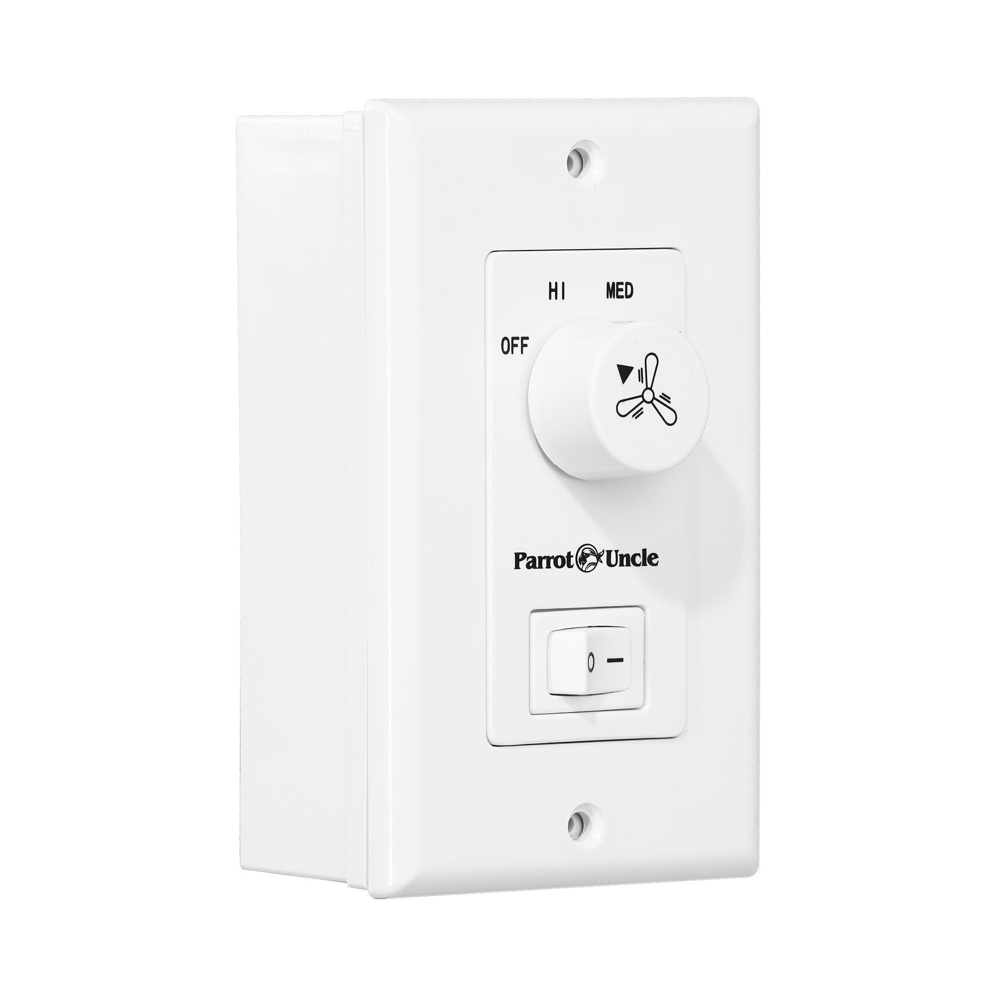 Parrot Uncle Ceiling Fan Remote Control GA011 - Wireless Wall Mounted Fan Speed Controller for Bedroom, Living Room & Outdoor Use