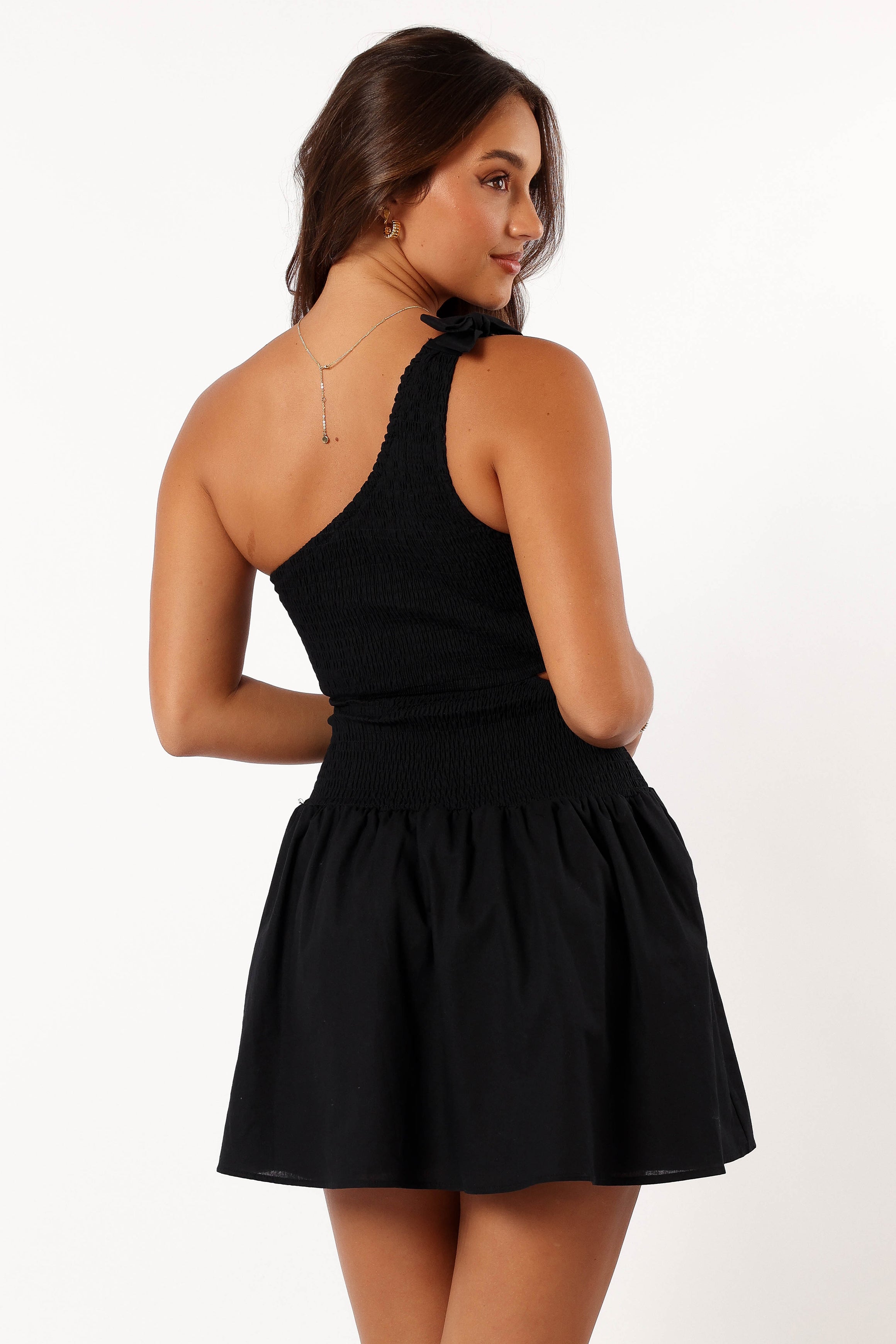 Allison One Shoulder Mini Dress - Black | Elegant Cocktail Party & Night Out Dress for Women