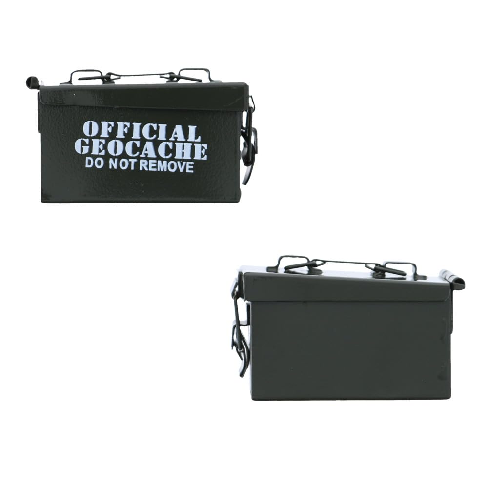 Micro Ammo Can V1 Geocache - Waterproof Metal Container for Outdoor Treasure Hunting, Camping & Hiking Essentials | Perfect for Geocaching, Survival Kits & Small Item Storage