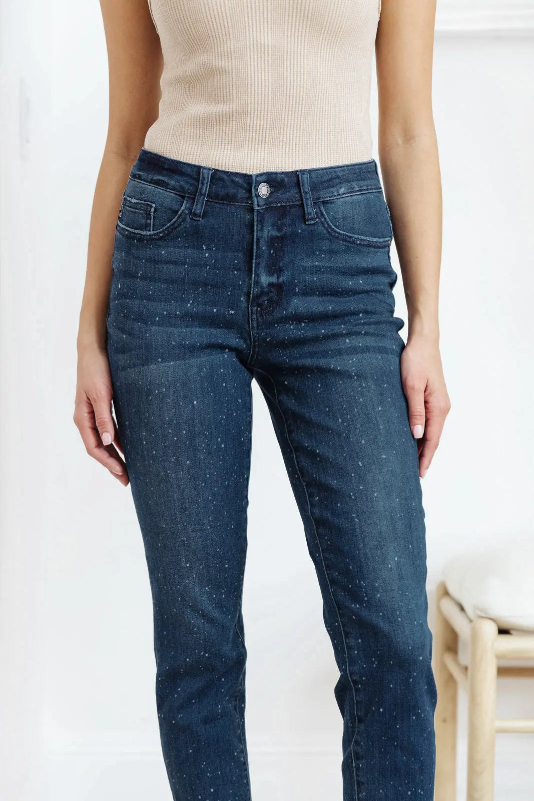Mid Rise Relaxed Fit Mineral Wash Jeans for Women - Soft Comfort Stretch Denim Pants - Casual Everyday Wear for Work, Travel & Weekend Outfits