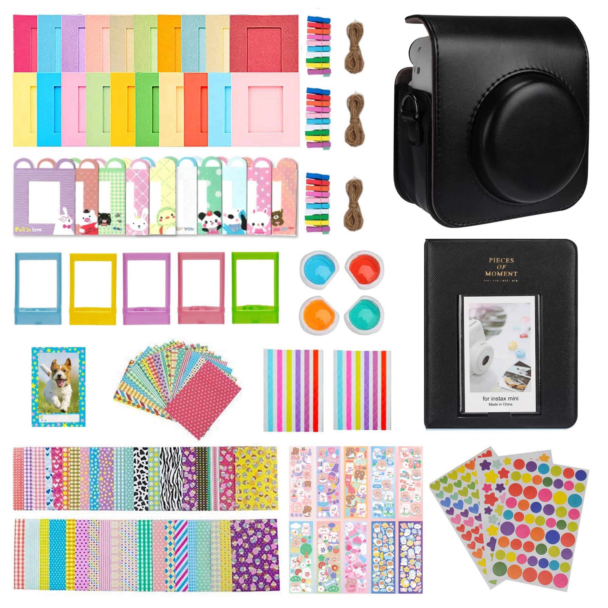 Meetikar Instant Camera Accessories Kit for Fujifilm Instax Mini 12 - Includes Camera Bag, 64-Pocket Photo Album, Color Filters, Picture Frames, Wall Decor & Stickers - Perfect for Travel, Parties & Home Decor
