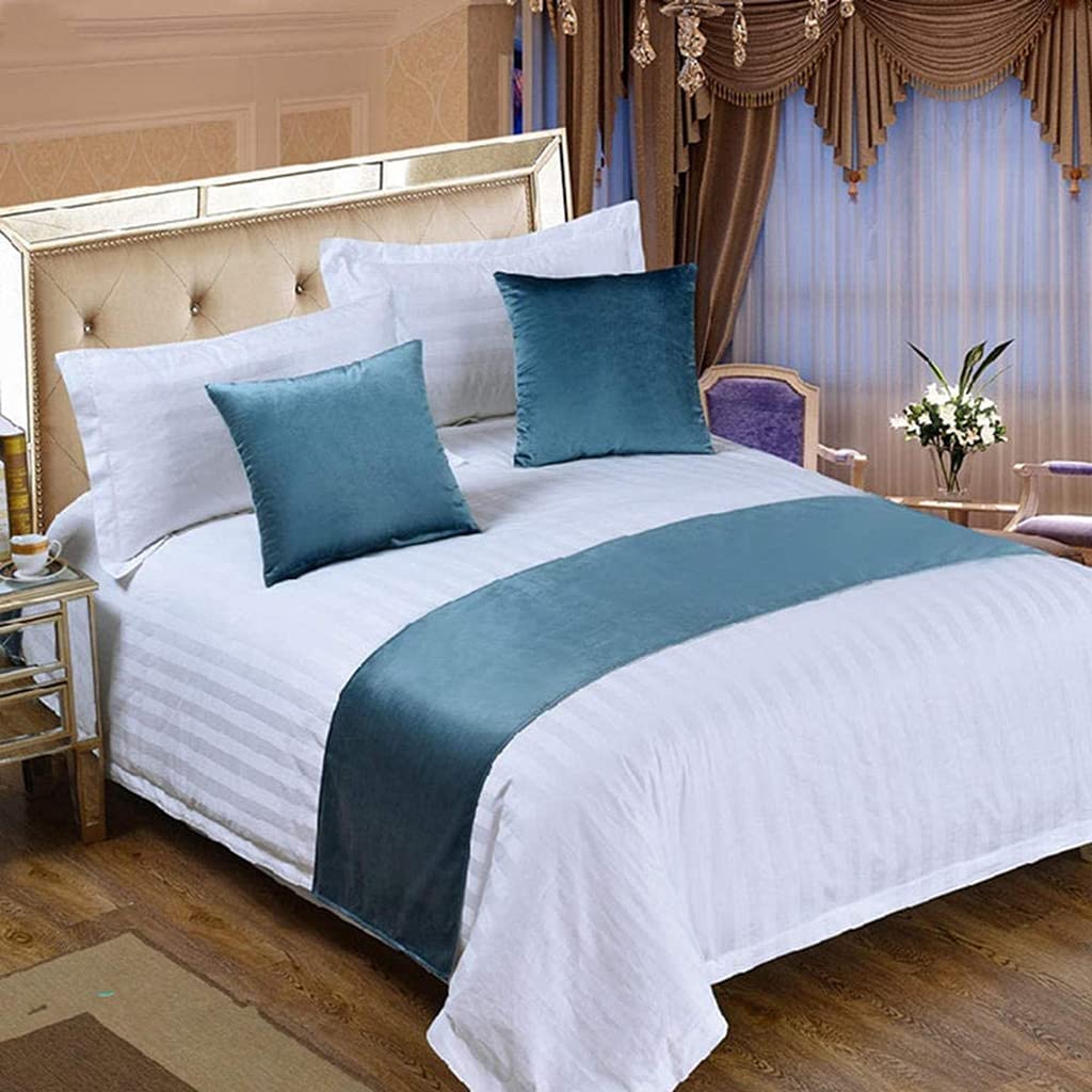 Luxury Hotel Velvet Bed Runner for King Size Bed - Solid Color Bed Scarf, No Fading Bed Throw - Modern Home Bedding Decor for King & Queen Beds - Perfect for Master Bedroom, Guest Room, and Airbnb Styling