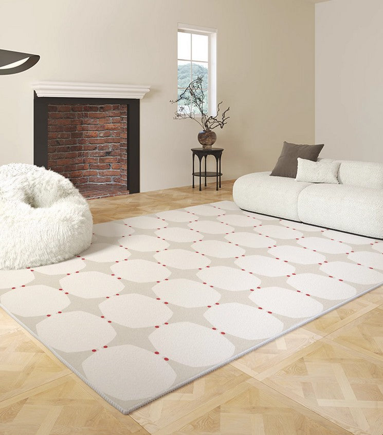 Modern Geometric Area Rugs for Bedroom, Living Room & Dining Room - Non-Slip Contemporary Floor Carpet for Under Coffee Table - Perfect for Home Decor & Office Spaces