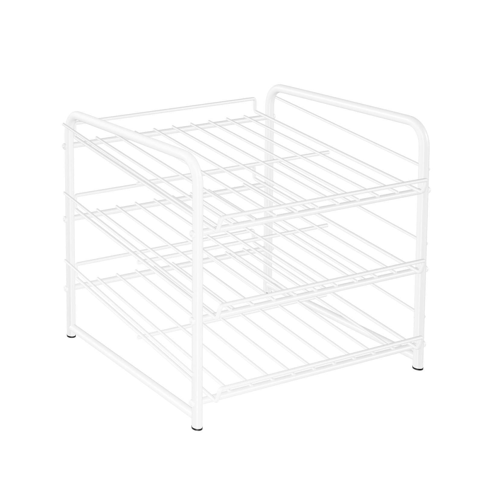 Stackable Can Organizer for Kitchen & Pantry - Holds 36 Cans, Space-Saving Can Rack Dispenser - Perfect for Soda, Beer & Food Storage (White)