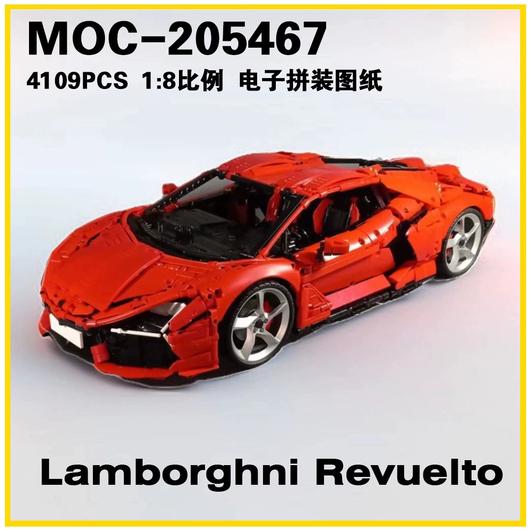 4109PCS MOC 205467 Lamborghini Revuelto 1:8 Scale Model Building Kit - Collector's Edition Supercar Toy for Adults & Teens - Perfect for Display, Gifts & DIY Projects