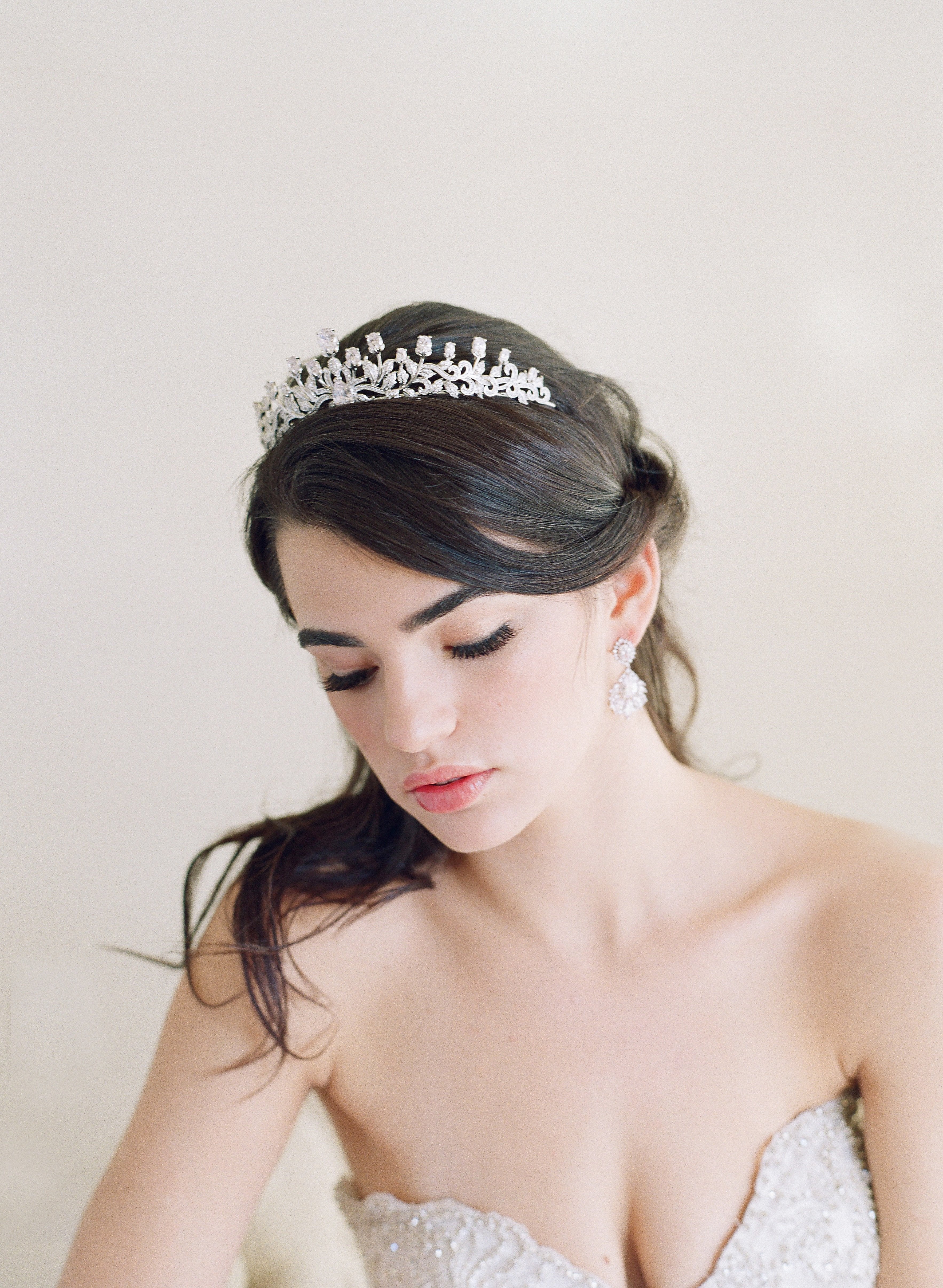 URSULA Bridal Tiara & Wedding Earrings Set - Sparkling Crystal Rhinestone Hair Crown & Drop Earrings for Bride, Bridesmaids, Prom, Pageant & Special Occasions