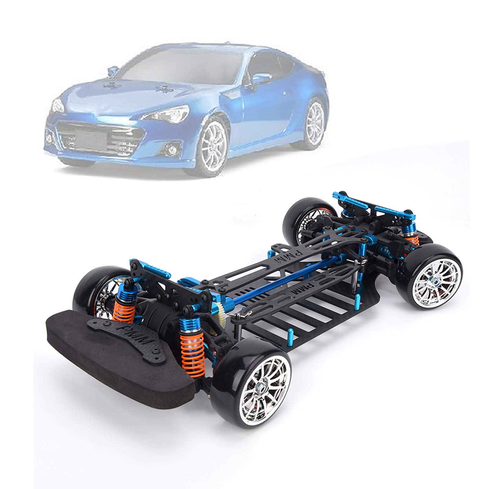 Carbon Fiber & Metal RC Car Chassis Frame Kit - Stable Wheelbase & Durable Bumper for Remote Control Cars - Perfect for Racing, Off-Roading & DIY Upgrades