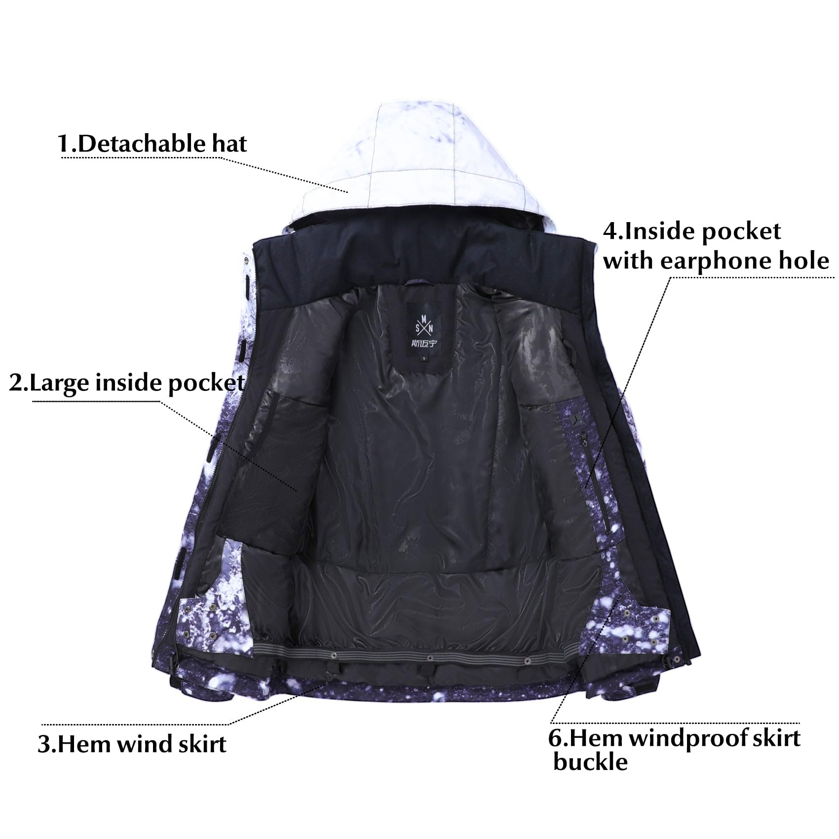 GSOU SNOW Women's Waterproof Ski Jacket & Pants Set - Windproof Snowboarding Suit with Hood for Winter Sports | Perfect for Skiing, Snowboarding & Cold Weather Outdoor Activities