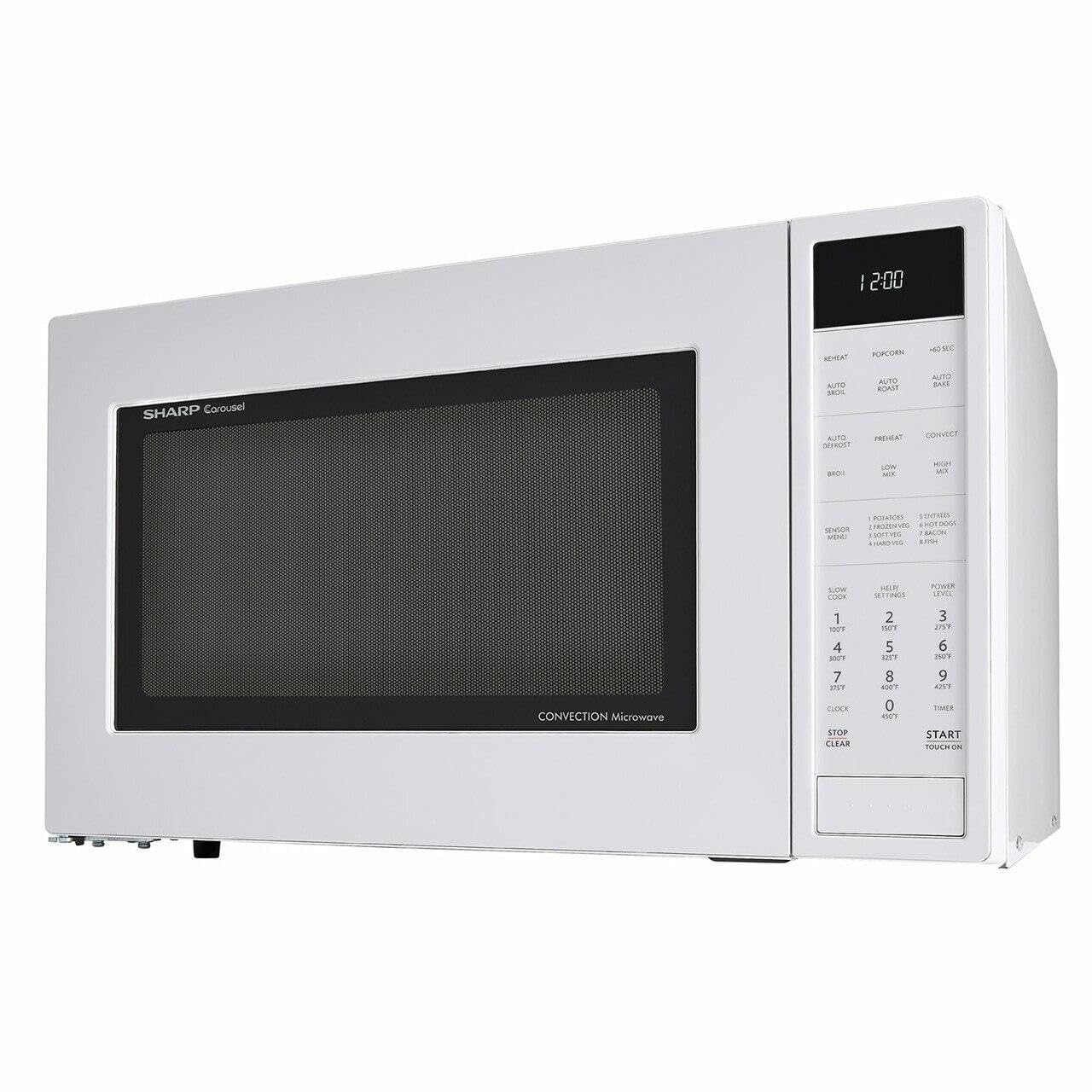 Sharp SMC1585BW 1.5 cu. ft. White Convection Microwave Oven with Auto Defrost - Perfect for Small Kitchens, Dorm Rooms & Office Breakrooms