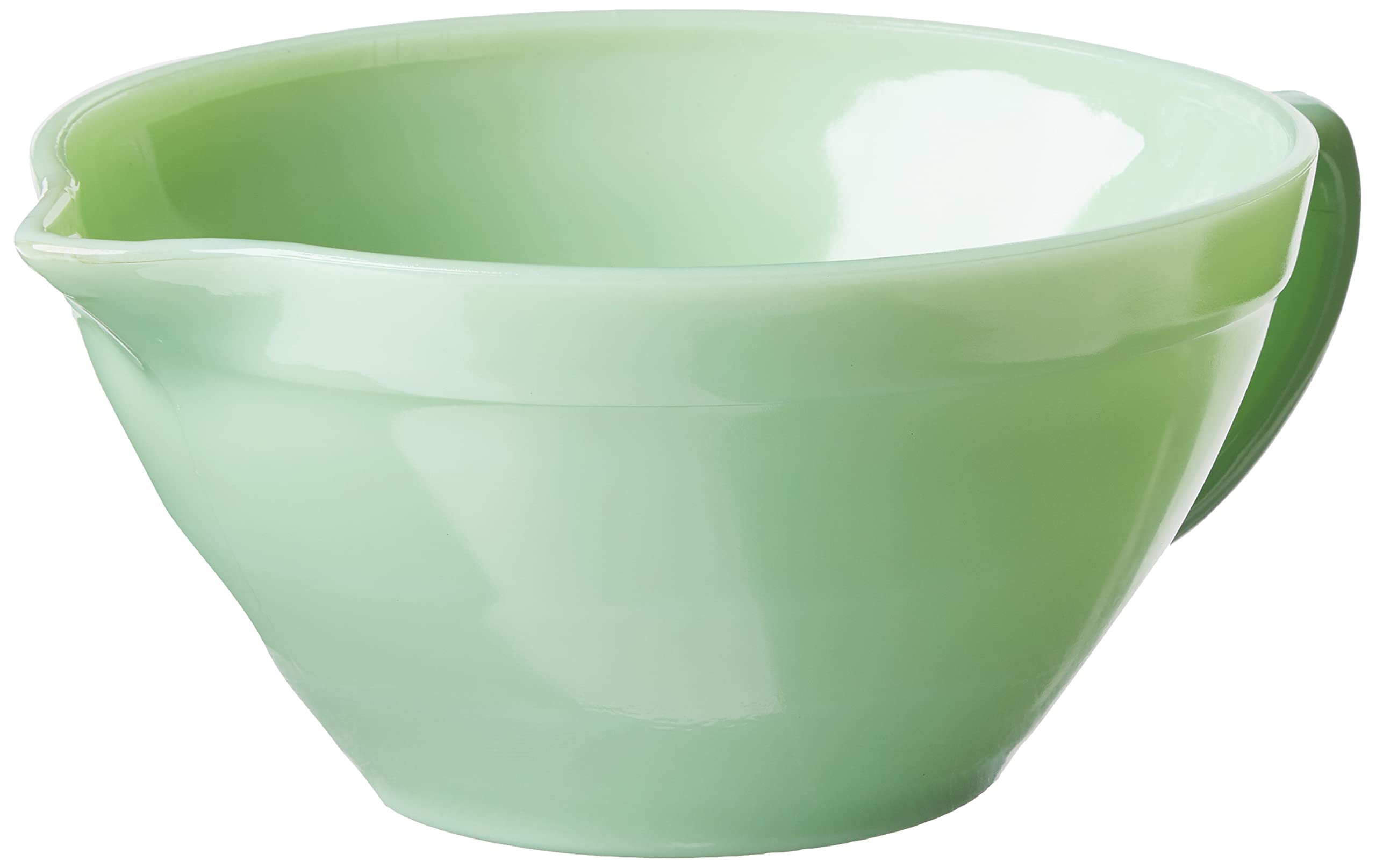 Premium Jadeite Glass Mixing Bowl - 1.25 Quart with Comfortable Handle for Baking, Cooking & Serving - Vintage Style Kitchenware for Mixing, Salad Prep & Decorative Display