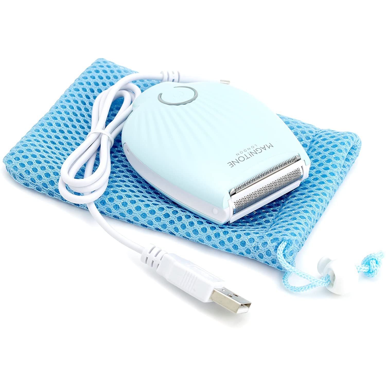 Magnitone GoBare Rechargeable Waterproof Compact Mini Lady Shaver - Painless Hair Removal for Legs, Underarms & Bikini Area - Aqua Blue | Perfect for Travel, Gym & Quick Touch-Ups