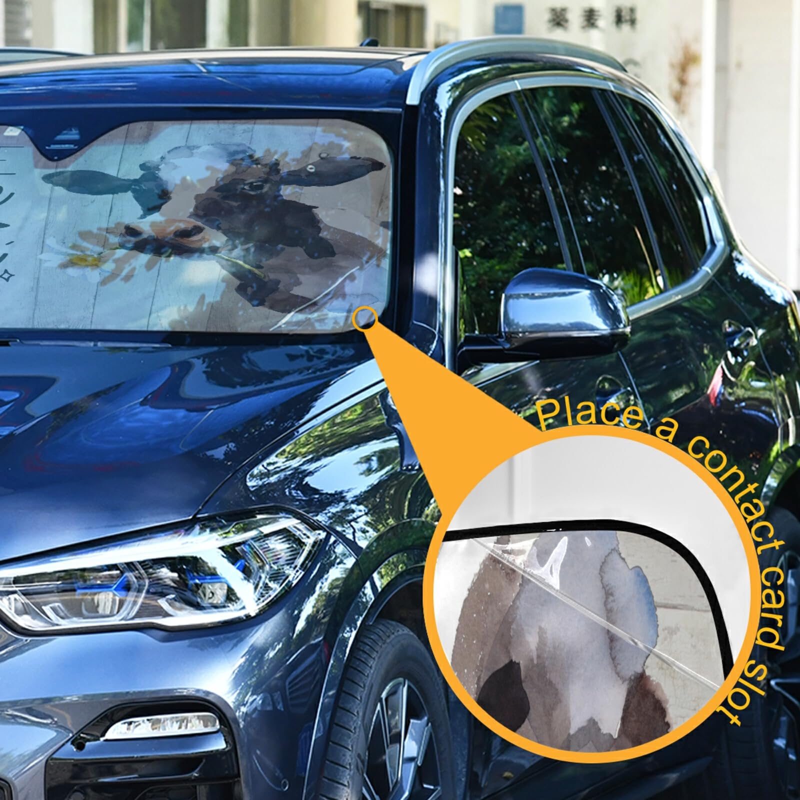 Boccsty Cow Windshield Sun Shade for Cars & Trucks - 55