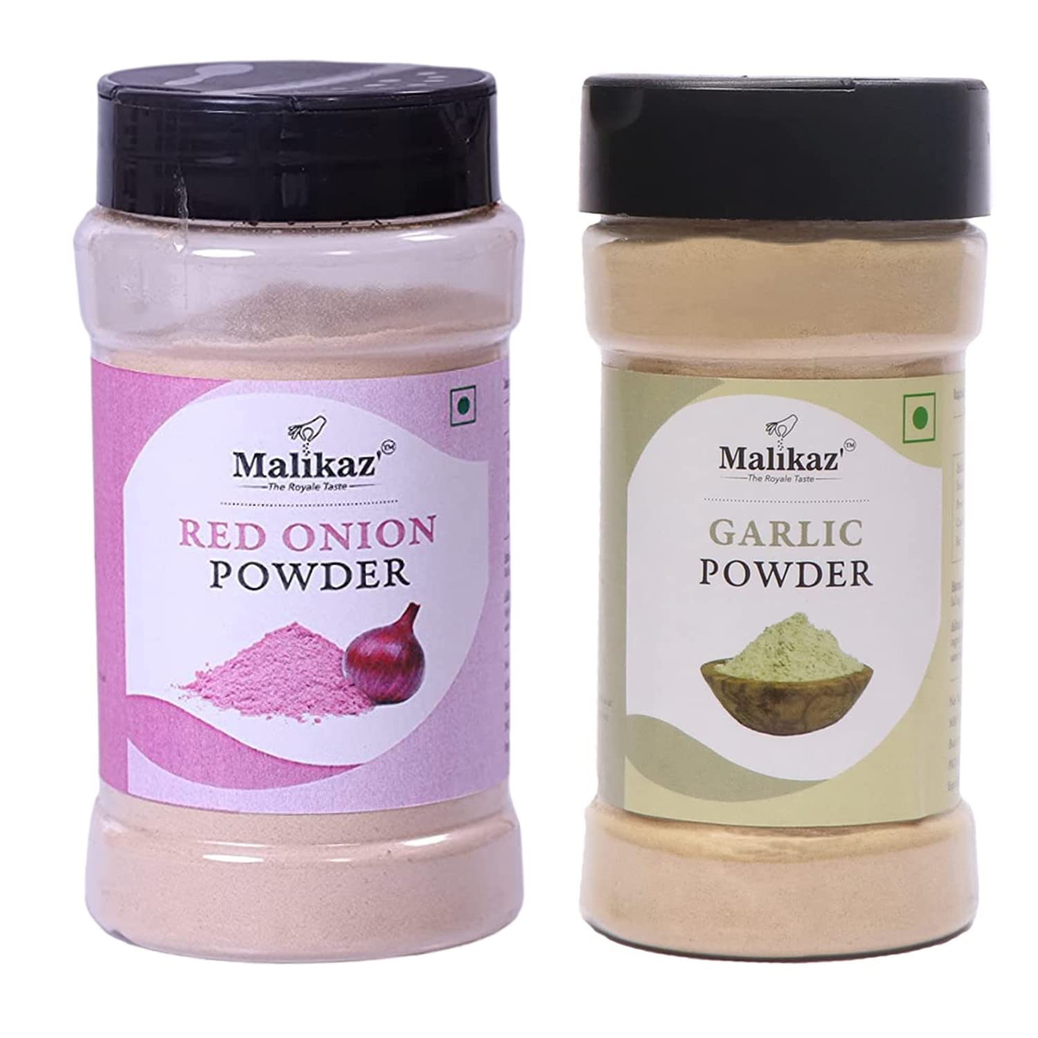 Malikaz' The Royale Taste Onion Garlic Combo (Red Onion Powder 200g + Garlic Powder 80g) - 280g Total | Premium Spice Blend for Cooking, Seasoning & Baking | Perfect for Soups, Sauces, Marinades & Homemade Recipes