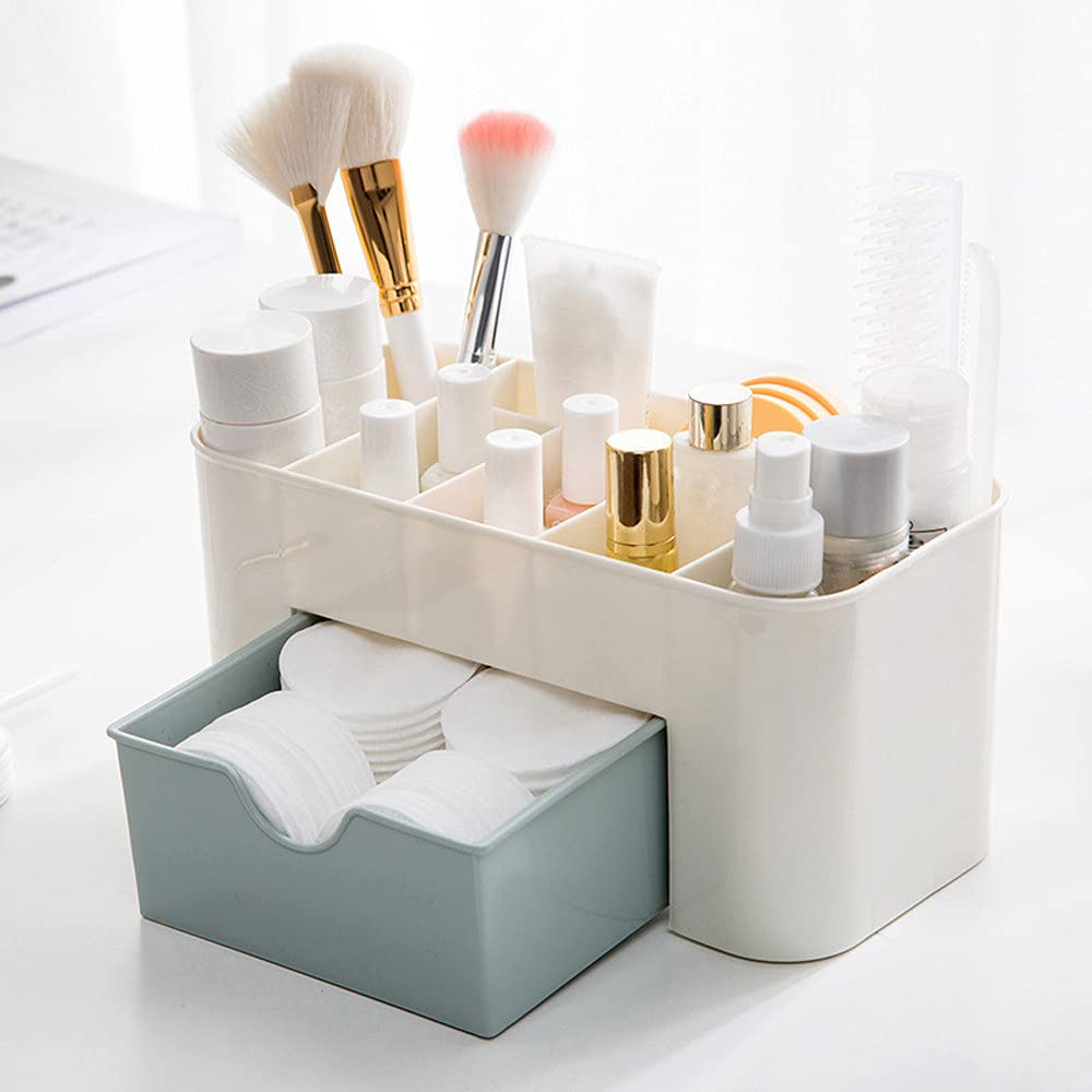 NuoYa 6 Grid Plastic Storage Box for Cosmetics, Jewelry, Stationery & Medicine - Large Capacity Desktop Organizer for Home, Office & Travel Use
