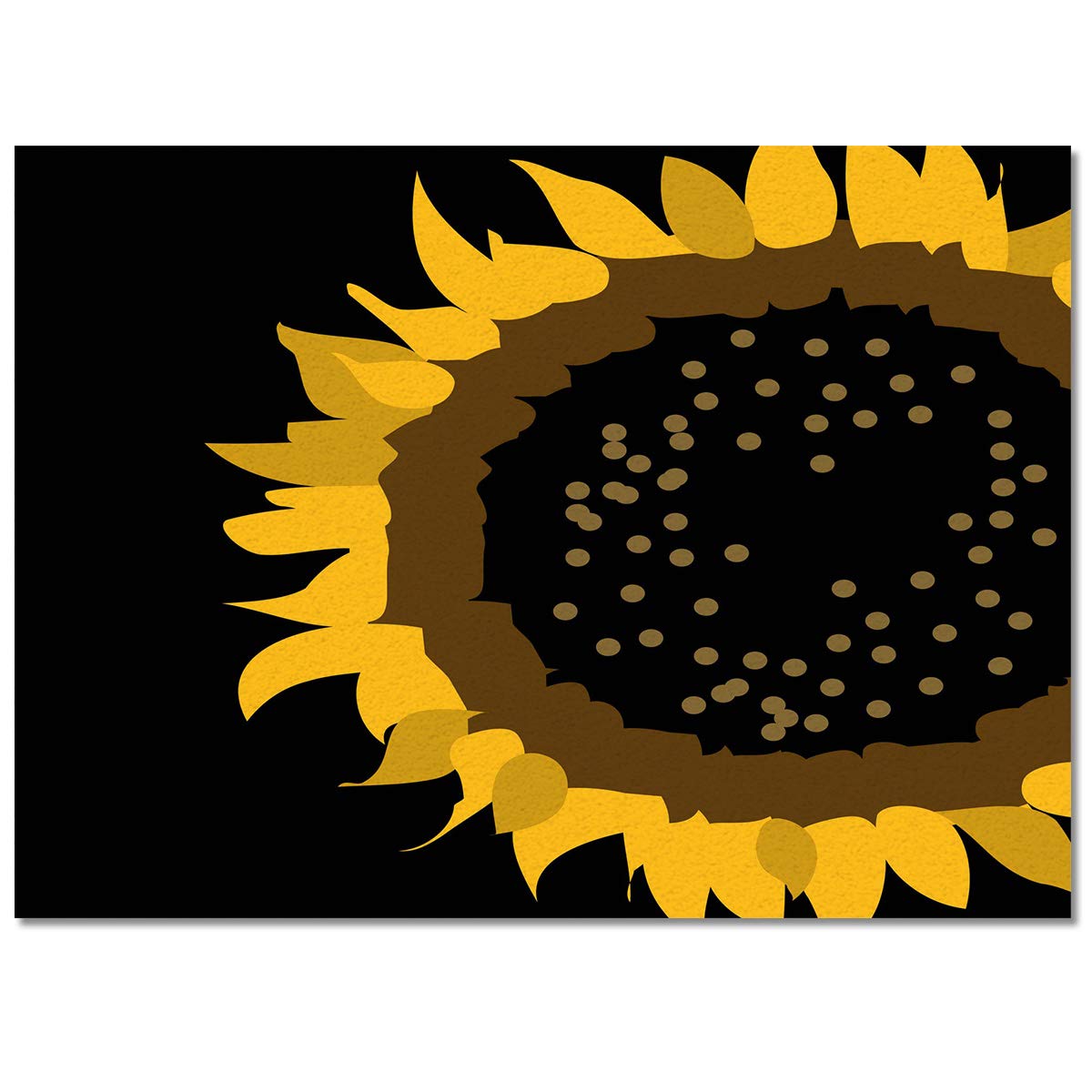 4x6ft Non-Skid Sunflower Farmhouse Area Rug - Washable Indoor/Outdoor Runner Carpet for Bedroom, Living Room, Hallway & Nursery Decor (Black & Yellow) | Perfect for Boho, Rustic & Vintage Home Decor Styles