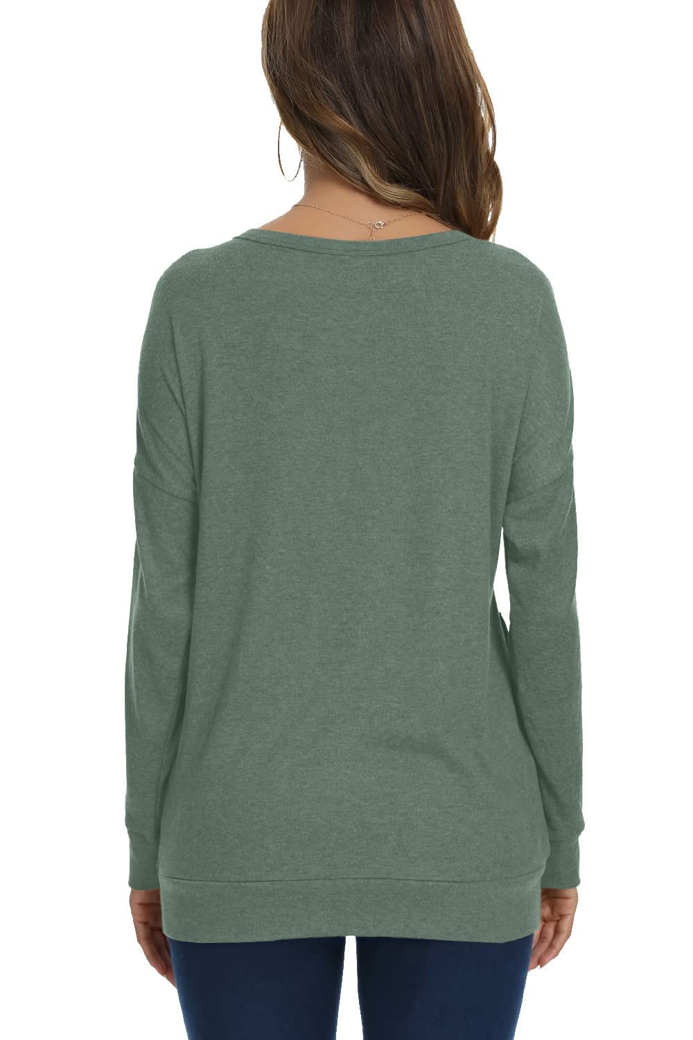 Women's Long Sleeve Casual Tops - Elegant Tunic Blouse with Pockets for Work, Office & Everyday Wear | Fashionable & Comfortable Women's Shirts
